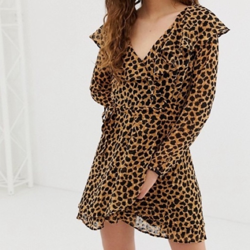 Free People Frenchie Leopard Print Wrap Dress